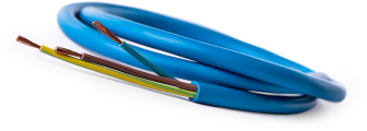 PUxI Gummileitung H07RN-F 3G1,5 blauer Mantel RAL-5015, Wunschlänge/Schnittlänge bis 100m